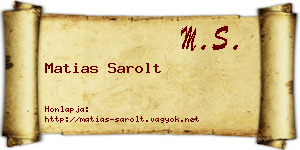 Matias Sarolt névjegykártya